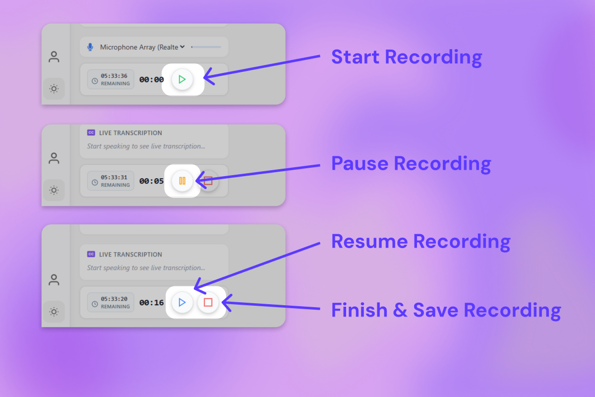 Podmod recording controls